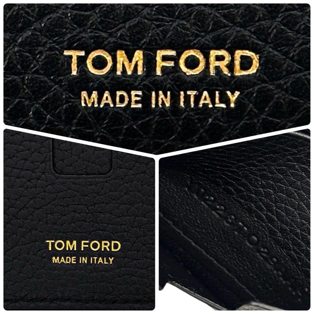 TOM FORD Bi-fold Wallet Flap Compact Purse Black Authentic