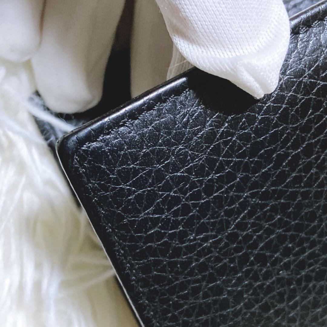 TOM FORD Flap Wallet Long Purse Logo Leather Black Authentic