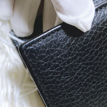 TOM FORD Flap Wallet Long Purse Logo Leather Black Authentic