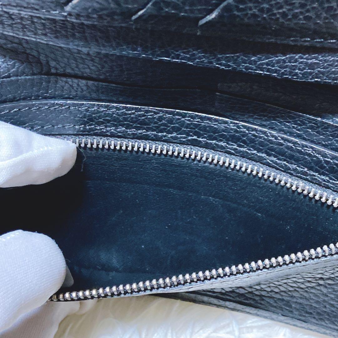 TOM FORD Flap Wallet Long Purse Logo Leather Black Authentic