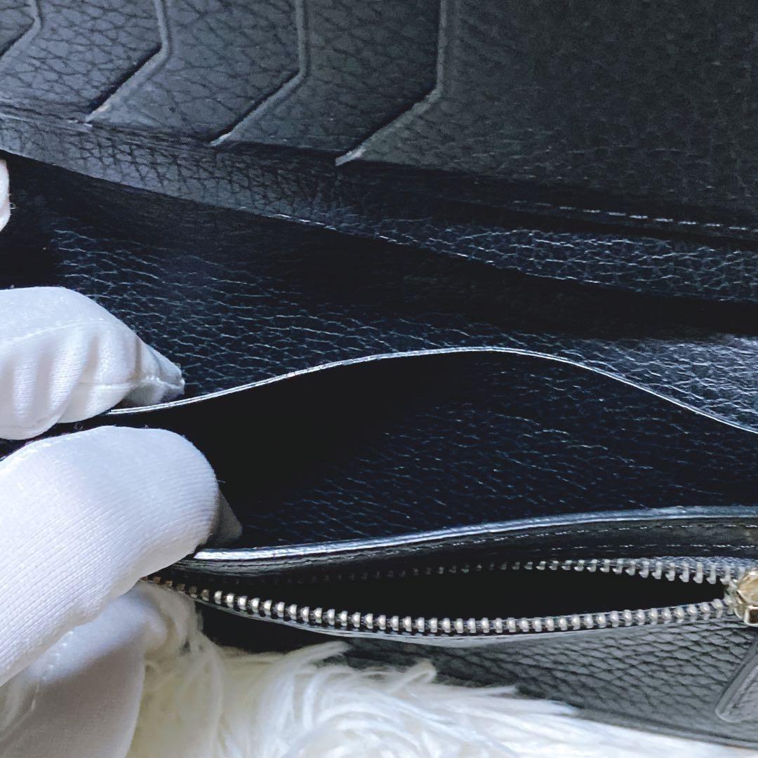 TOM FORD Flap Wallet Long Purse Logo Leather Black Authentic