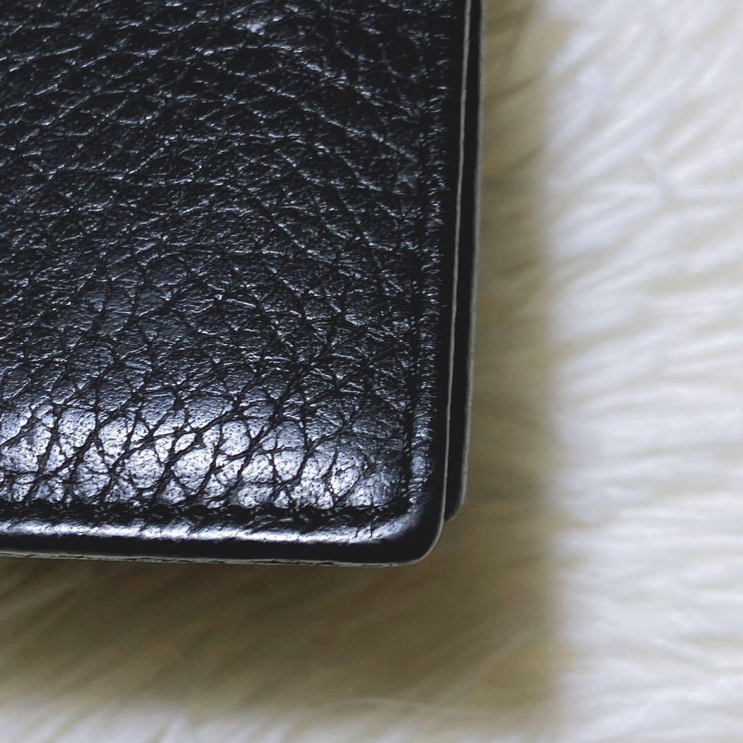 TOM FORD Flap Wallet Long Purse Logo Leather Black Authentic