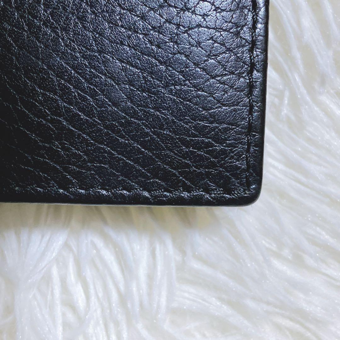 TOM FORD Flap Wallet Long Purse Logo Leather Black Authentic