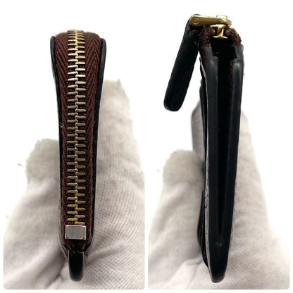 TOM FORD Coin Case Card Holder Wallet Purse Compact Leather Brown Authentic