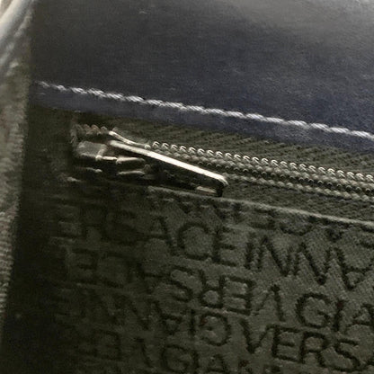 GIANNI VERSACE Shoulder Bag Purse Medusa Leather Dark Navy Women's Auth Used