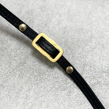 GIANNI VERSACE Shoulder Bag Purse Medusa Leather Dark Navy Women's Auth Used