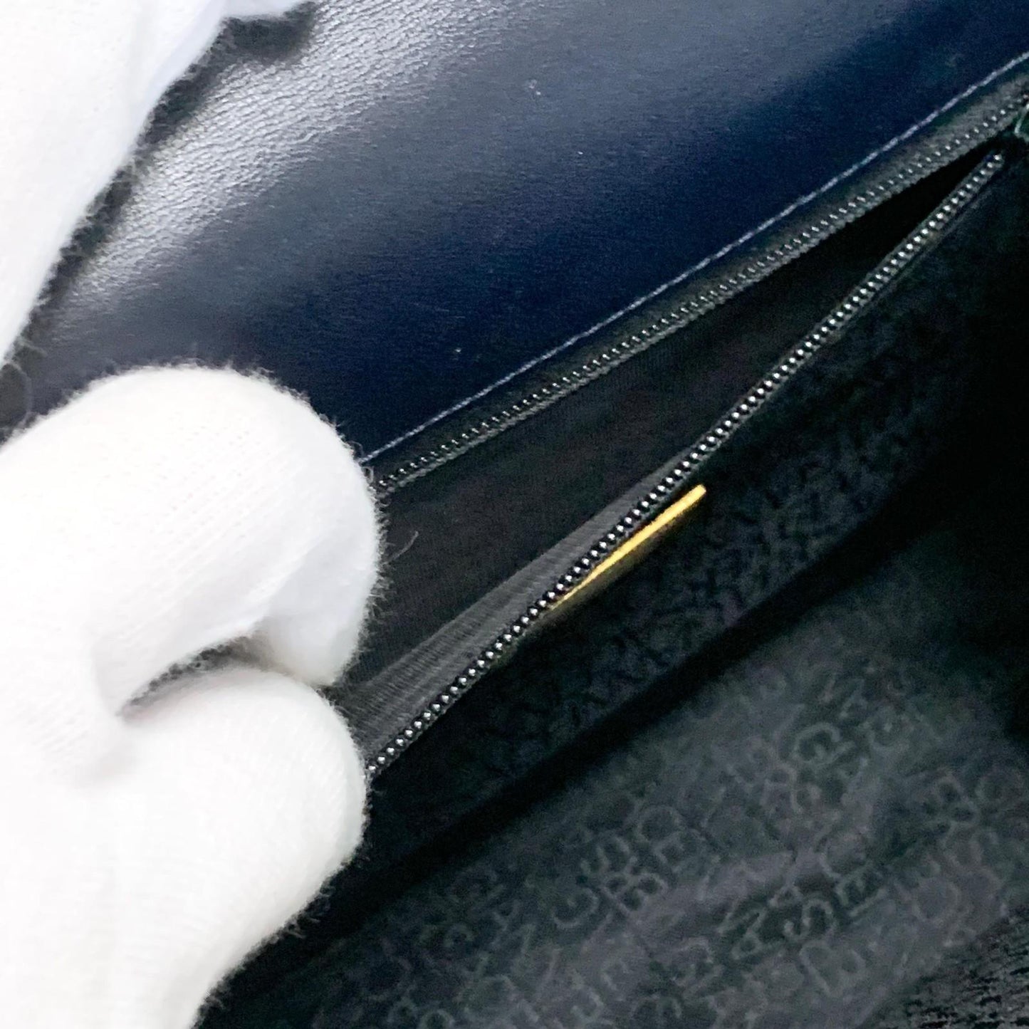 GIANNI VERSACE Shoulder Bag Purse Medusa Leather Dark Navy Women's Auth Used