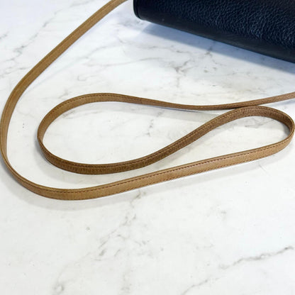 Christian Dior Shoulder Bag Purse CD Women’s Black Beige Leather Used Authentic