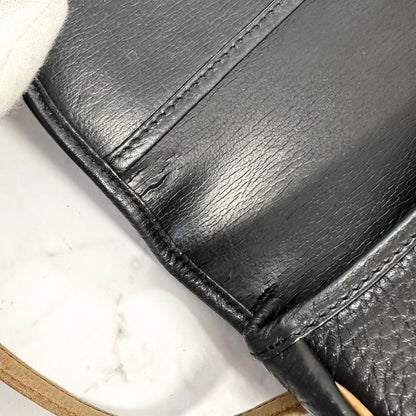 Christian Dior Shoulder Bag Purse CD Women’s Black Beige Leather Used Authentic