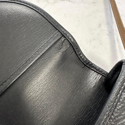 Christian Dior Shoulder Bag Purse CD Women’s Black Beige Leather Used Authentic