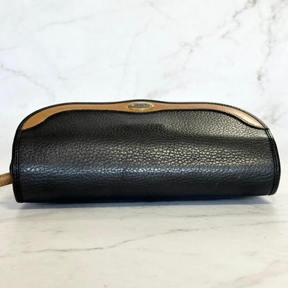 Christian Dior Shoulder Bag Purse CD Women’s Black Beige Leather Used Authentic