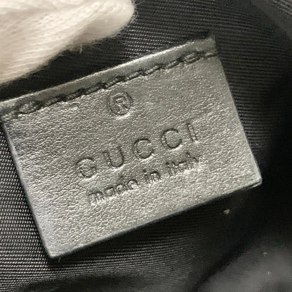 GUCCI Cosmetic Pouch GG Marmont Quilted Purse Leather Black Used Authentic