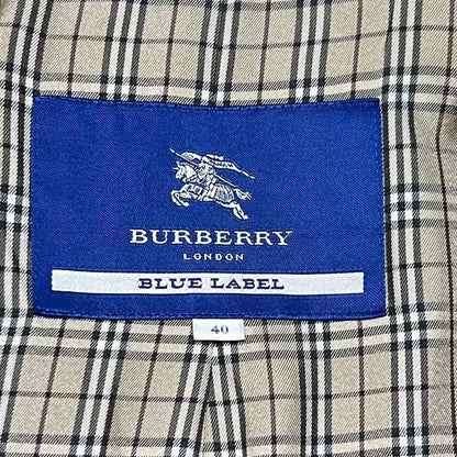 BURBERRY BLUE LABEL Coat Nova Check Asian fit L 40 US size M Camel Authentic