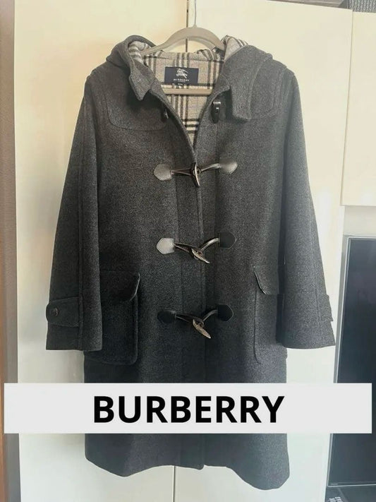 BURBERRY Coat Nova Check Asian fit M US size S Gray Authentic