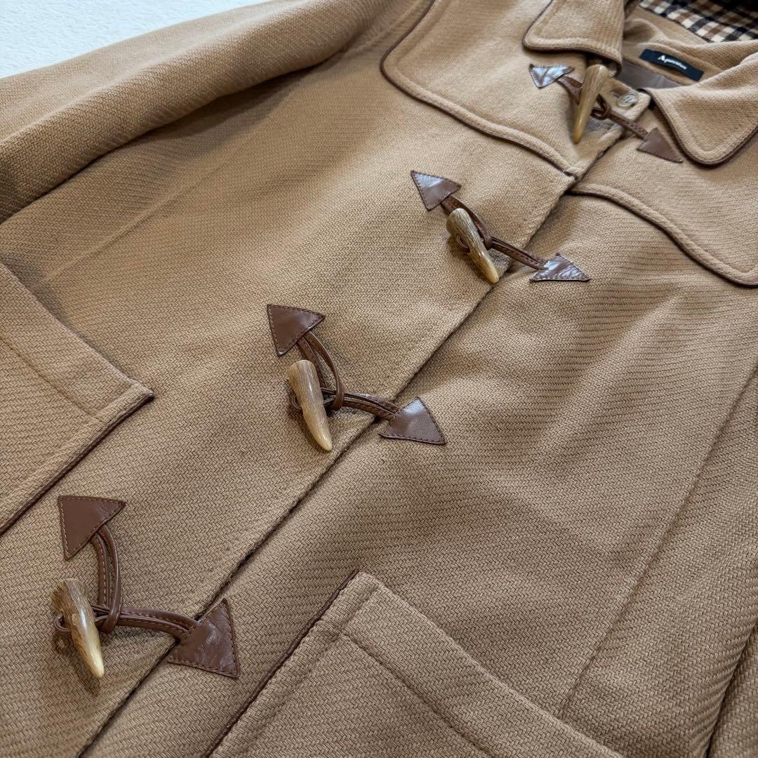 Aquascutum LONDON duffle Coat Club Check Asian fit L US size M Brown Authentic