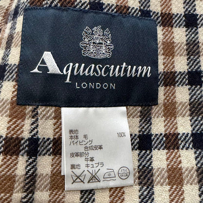 Aquascutum LONDON duffle Coat Club Check Asian fit L US size M Brown Authentic