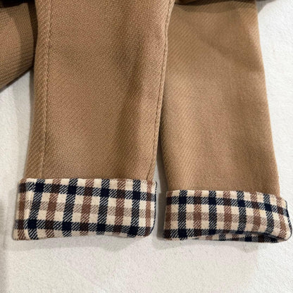 Aquascutum LONDON duffle Coat Club Check Asian fit L US size M Brown Authentic