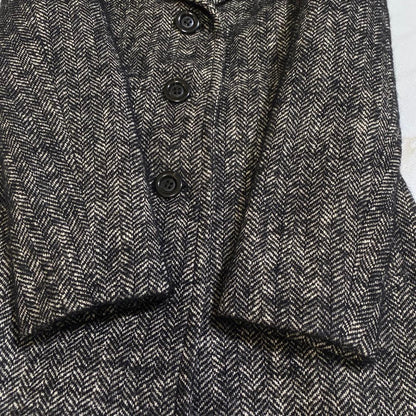 Aquascutum Long Coat Asian fit M US size S Black White Authentic