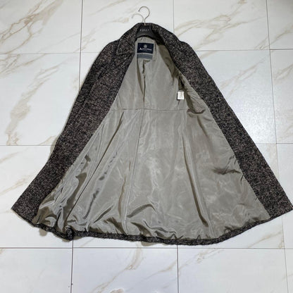 Aquascutum Long Coat Asian fit M US size S Black White Authentic