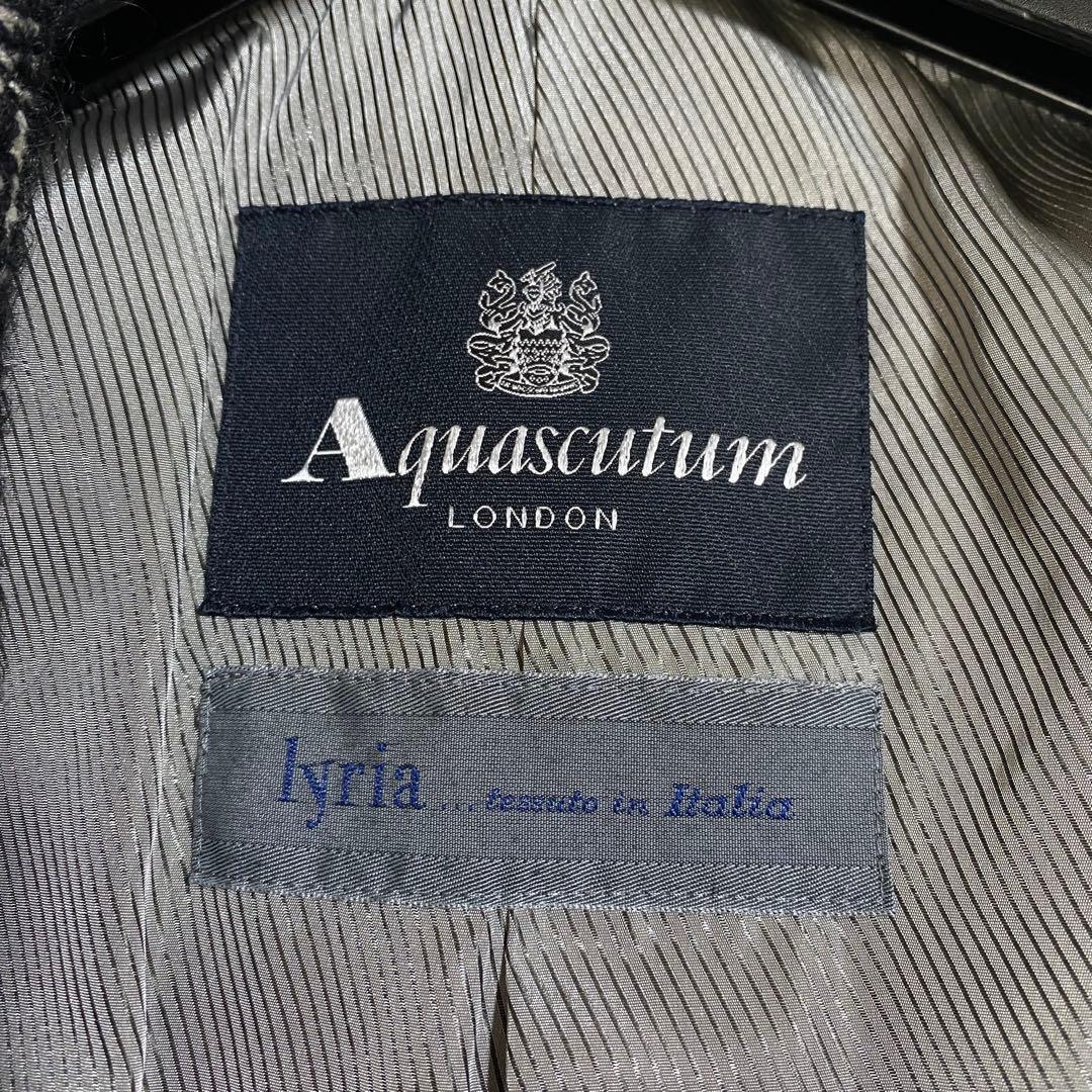 Aquascutum Long Coat Asian fit M US size S Black White Authentic