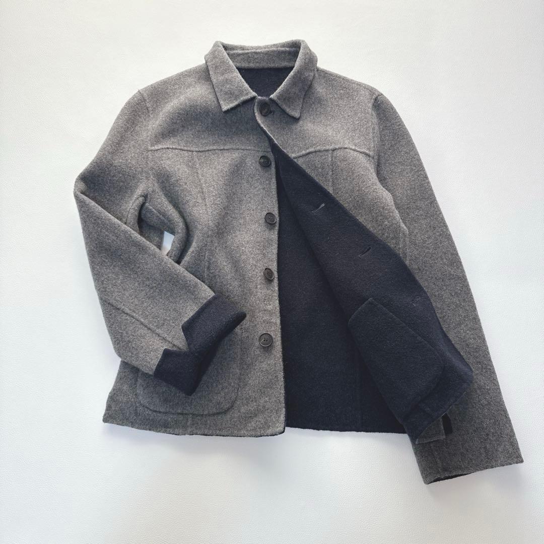 Aquascutum tailored jacket Asian fit M US size S Gray Navy Authentic