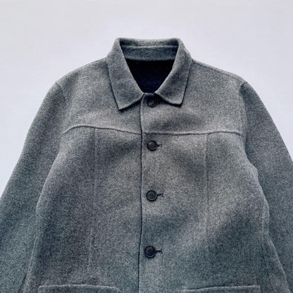 Aquascutum tailored jacket Asian fit M US size S Gray Navy Authentic