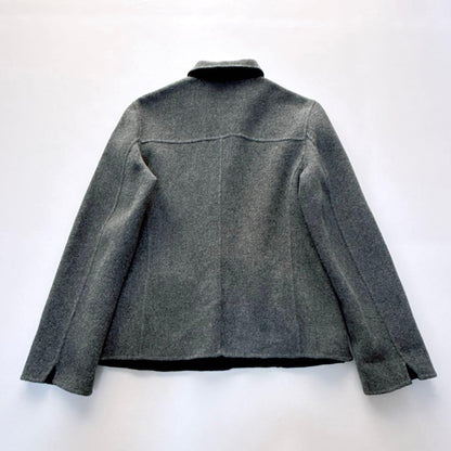 Aquascutum tailored jacket Asian fit M US size S Gray Navy Authentic