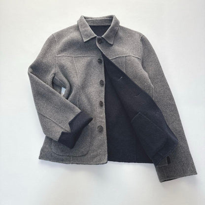 Aquascutum tailored jacket Asian fit M US size S Gray Navy Authentic