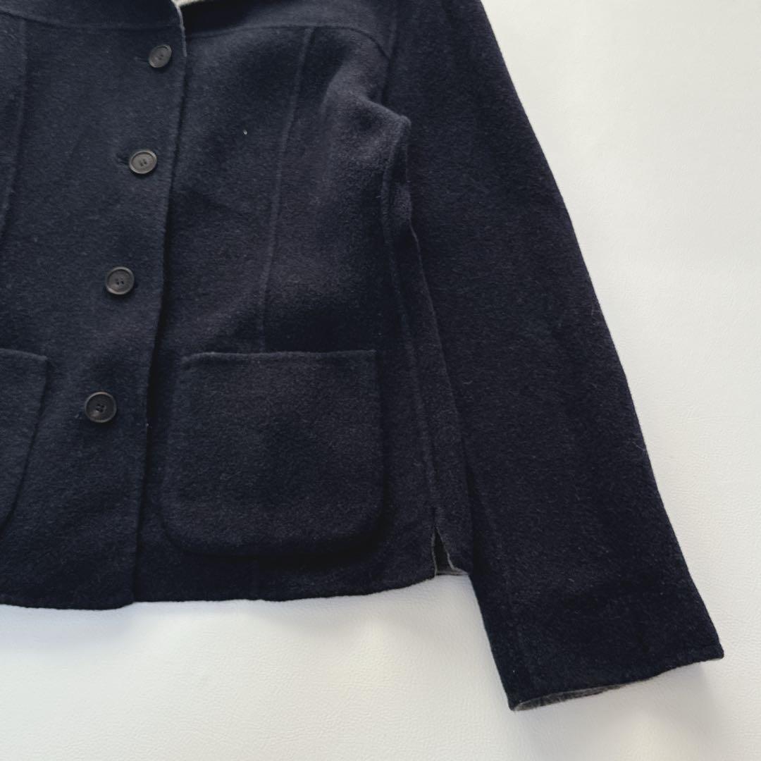 Aquascutum tailored jacket Asian fit M US size S Gray Navy Authentic