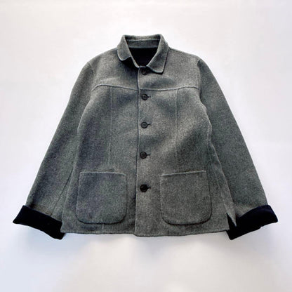 Aquascutum tailored jacket Asian fit M US size S Gray Navy Authentic