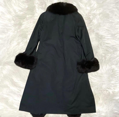 Aquascutum Long Coat Asian fit M US size S Dark Gray Authentic