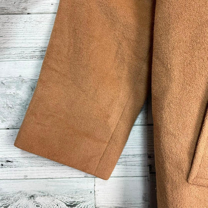 Aquascutum Long Wool Coat Asian fit M US size S Camel Brown Authentic