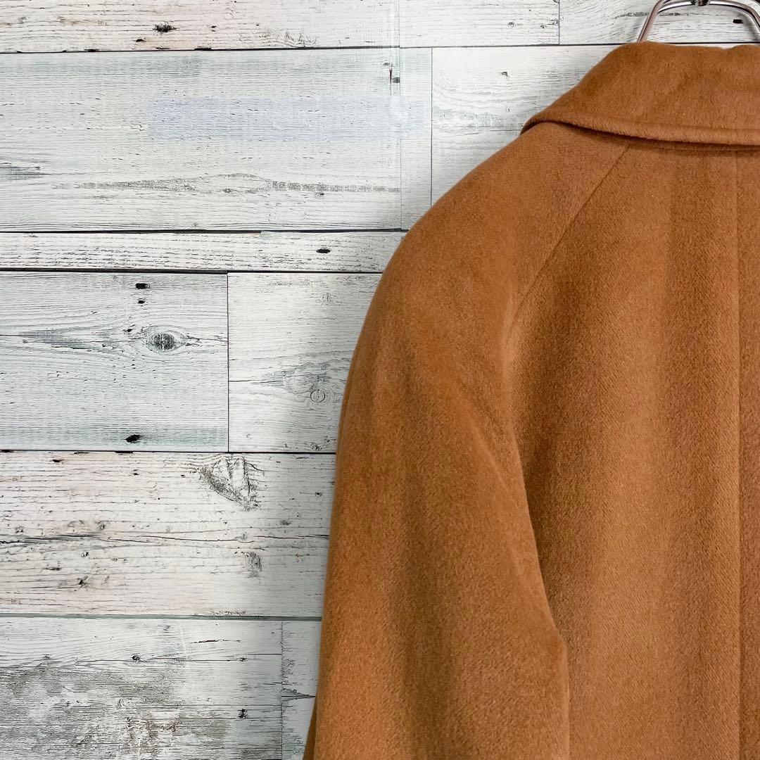 Aquascutum Long Wool Coat Asian fit M US size S Camel Brown Authentic