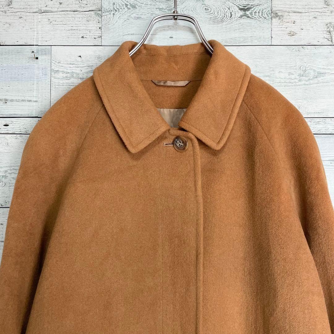 Aquascutum Long Wool Coat Asian fit M US size S Camel Brown Authentic