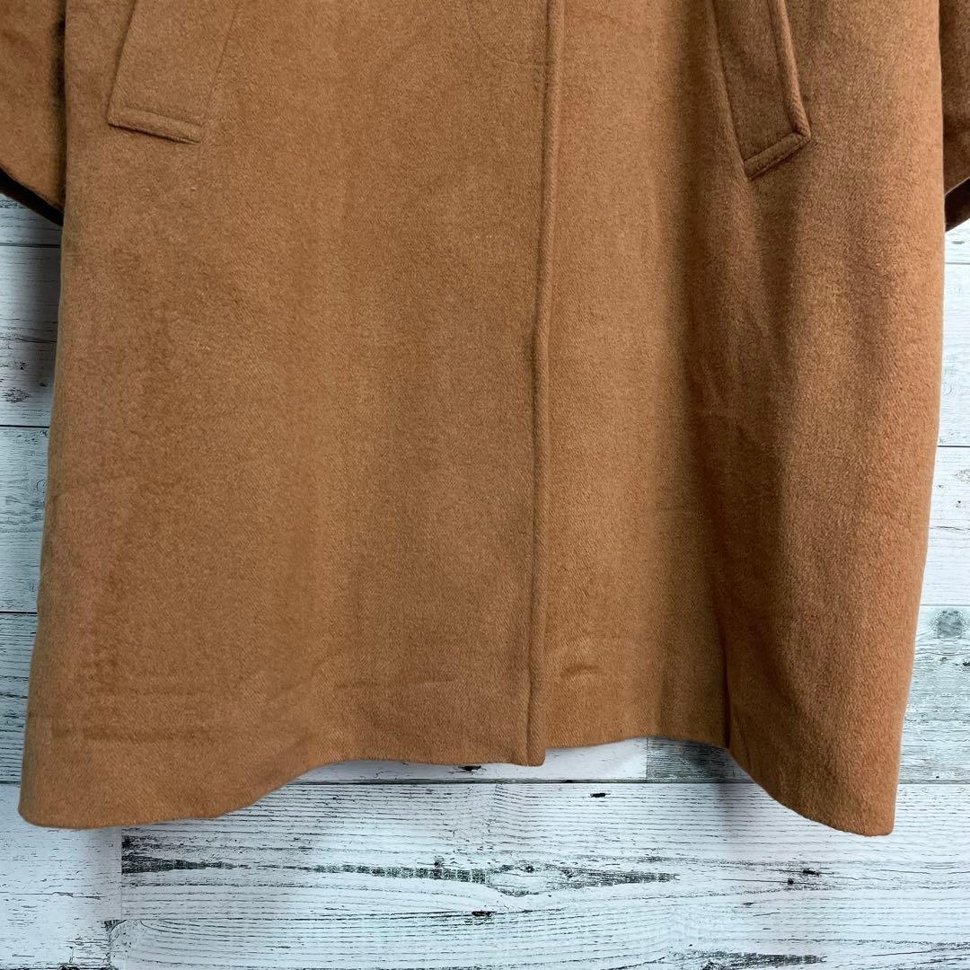 Aquascutum Long Wool Coat Asian fit M US size S Camel Brown Authentic