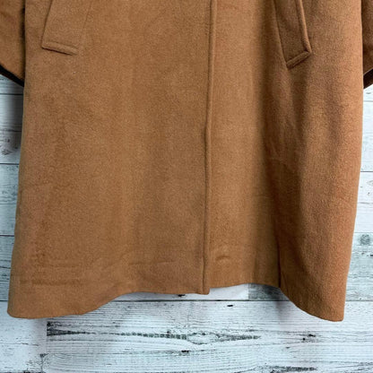 Aquascutum Long Wool Coat Asian fit M US size S Camel Brown Authentic