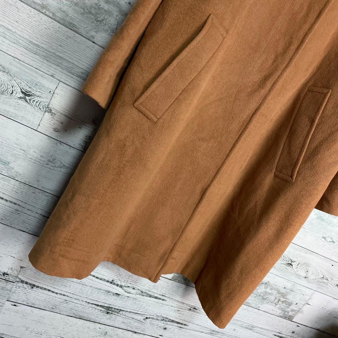Aquascutum Long Wool Coat Asian fit M US size S Camel Brown Authentic