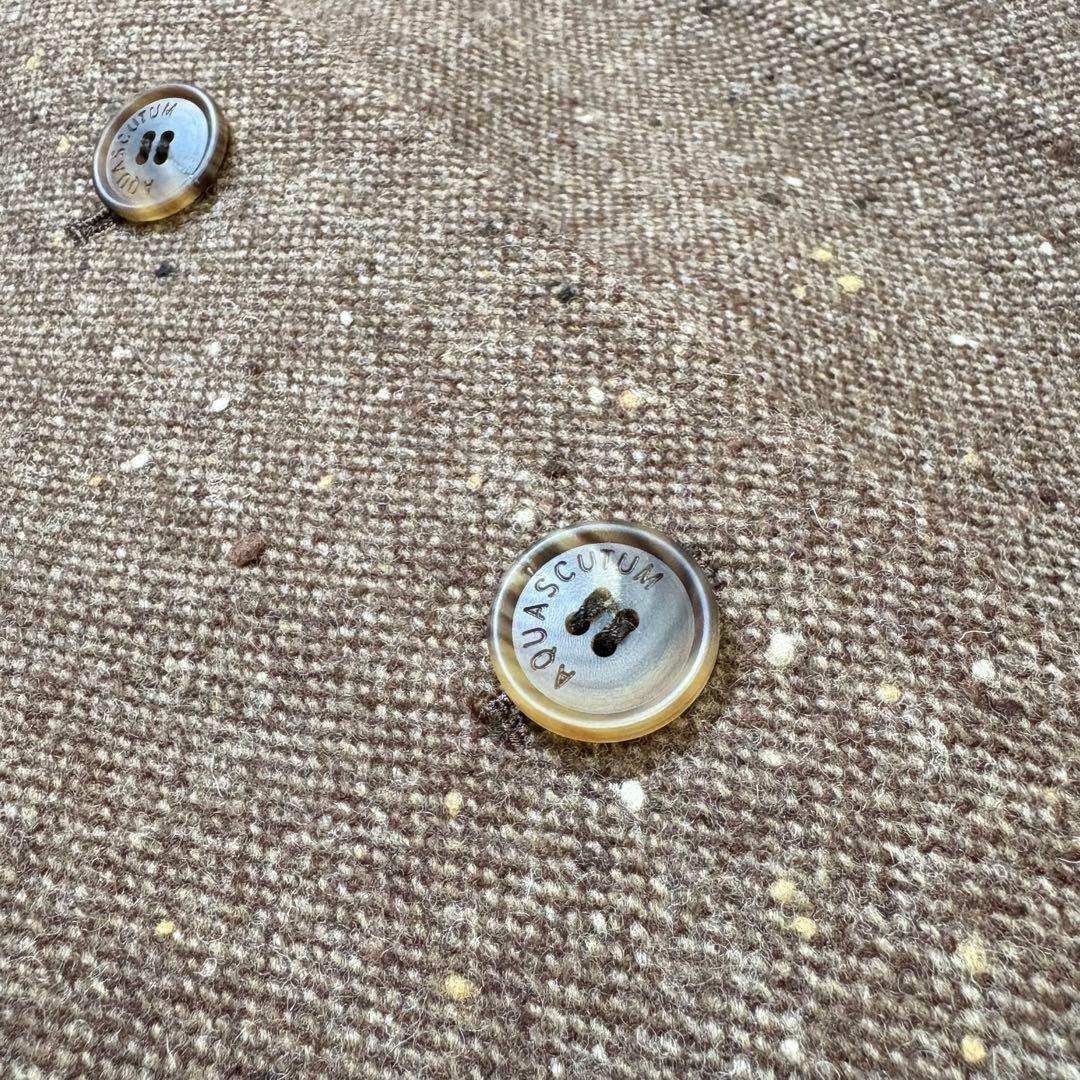 Aquascutum LONDON Wool Coat Asian fit L US size M Brown Authentic