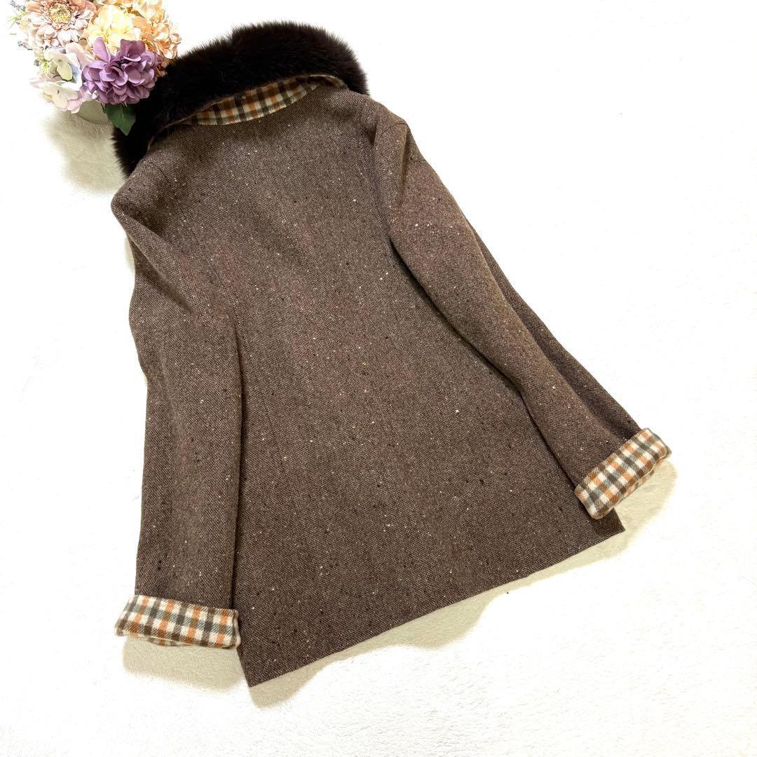 Aquascutum LONDON Wool Coat Asian fit L US size M Brown Authentic