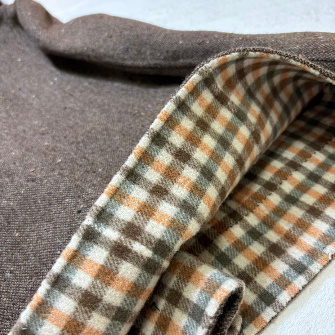 Aquascutum LONDON Wool Coat Asian fit L US size M Brown Authentic