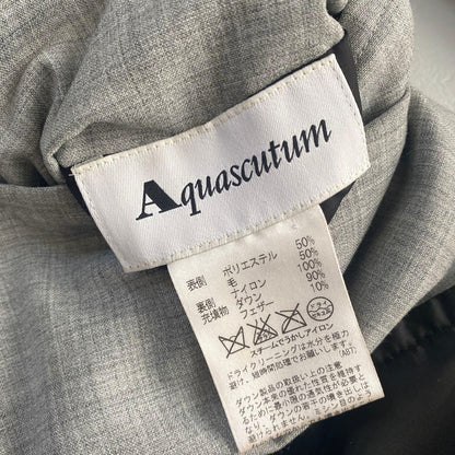 Aquascutum reversible Down Jacket Asian fit M US size S Gray Black Authentic