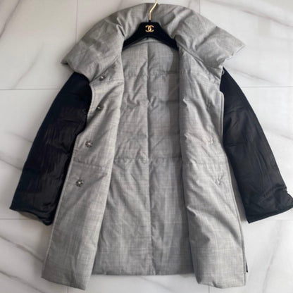 Aquascutum reversible Down Jacket Asian fit M US size S Gray Black Authentic