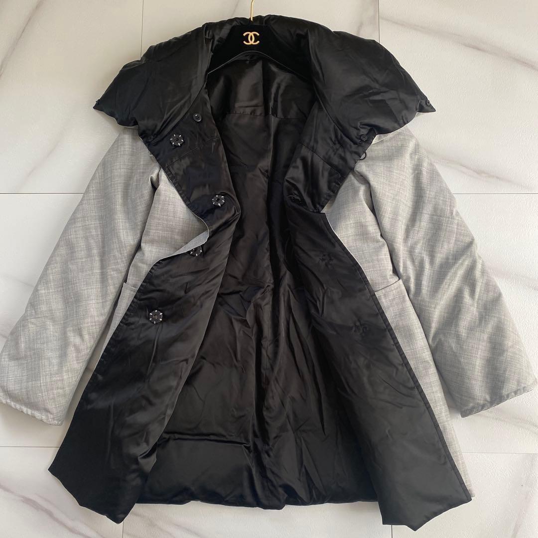 Aquascutum reversible Down Jacket Asian fit M US size S Gray Black Authentic