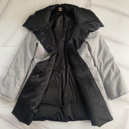 Aquascutum reversible Down Jacket Asian fit M US size S Gray Black Authentic