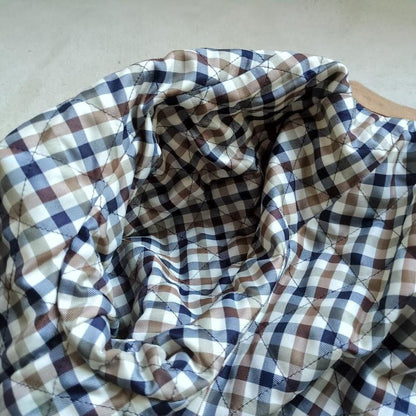 Aquascutum Long Coat Club Check Asian fit M US size S Beige Authentic