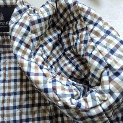 Aquascutum Long Coat Club Check Asian fit M US size S Beige Authentic