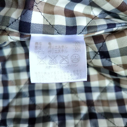 Aquascutum Long Coat Club Check Asian fit M US size S Beige Authentic