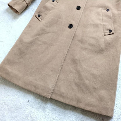 Aquascutum Long Coat Club Check Asian fit M US size S Beige Authentic