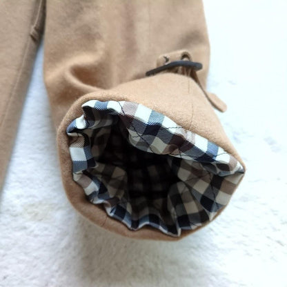 Aquascutum Long Coat Club Check Asian fit M US size S Beige Authentic