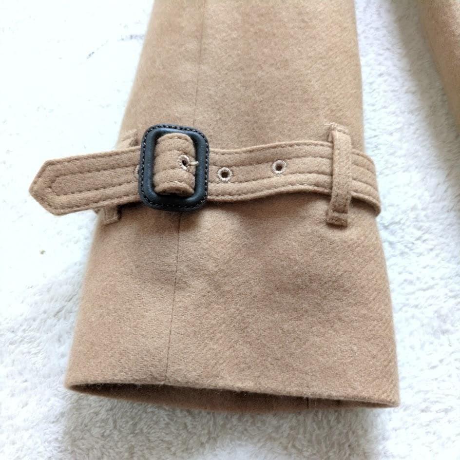 Aquascutum Long Coat Club Check Asian fit M US size S Beige Authentic